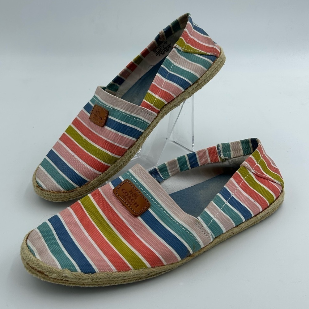 Coach Margret Striped Canvas Espadrilles